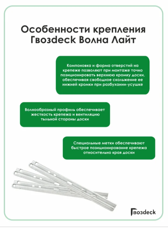 Крепеж Гвозdeck Волна лайт, гальванический цинк, цвет серебро